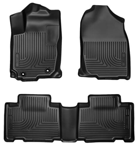 Husky Liners Weatherbeater Floor Mats | Fits 2013-2018 Toyota RAV4 (Excludes Hybrid) | Front & 2nd Row, 3-pc Black - 98971 - style: 2013 - 2018