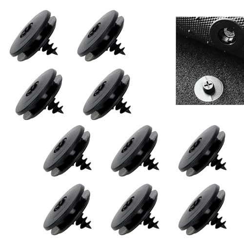 10 PCS Car Floor Mat Retaining Clips, Non-slip Fixing Carpet Buckle with Double-layer Gaskets, Waterproof Self-tapping Fastener, Universal Interior Clamp for Cars Trucks SUVs (Black)