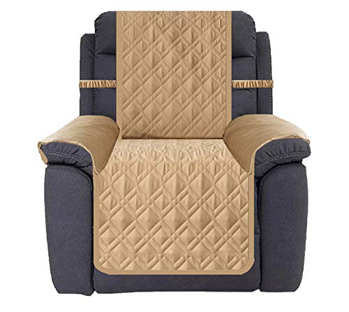 Ameritex Waterproof Nonslip Recliner Cover Stay in Place, Dog Chair Cover Furniture Protector, Ideal Recliner Slipcovers for Pets and Kids (Sand, 30'') - color: Sand, size: 30"