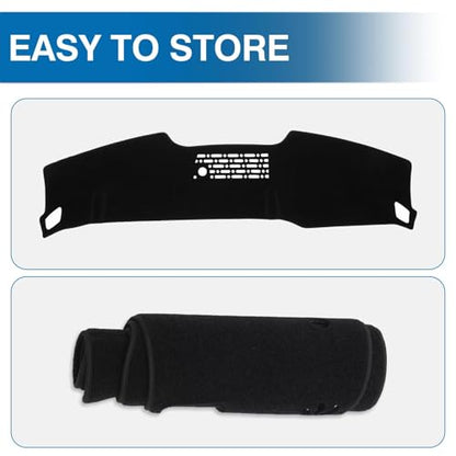 KUST Black Dash Cover for Kia K4 2025-2026 Left Hand Drving Dash Carpet Polyester Non-Slip Dash Protector Interior Accessories for K4 Custom Fit Dash Mat Sunshade Windshield Glare - size: For K4 25-26