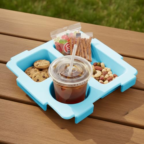 Topper Tray with Cup Holder for Bogg Bag X-Large, EVA Water-Resistant Organizer for Stan Cup, Phone & Snacks, Beach & Travel Accessory(COLOR:Blue) - color: Blue