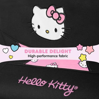Carbella Hello Kitty Car Seat Covers - Cute and Durable Pink Front Seat Covers, Adorable Hello Kitty Design, Comfortable and Long-Lasting Polyester, Car Accessories Gift 2pc Black/Pink - color: Seat Covers Poly-Pink, style: Hello Kitty