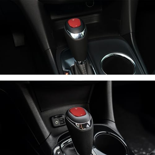 TOMALL Stainless Steel Car Gear Shift Knob Cover Compatible with Chevy Equinox 2018-2020 Shift Panel Trim Gear Lever Cover Trim for Car Interior Center Console Accessories (Red)