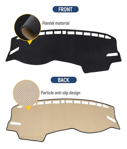 BIBLOZ Dash Cover for Volkswagen Jetta 2019 2020 2021 2022 2023 2024 Accessories Black Flannel Dashboard Cover Mat Car Dashboard UV Sun - size: 2019-2024 Jetta