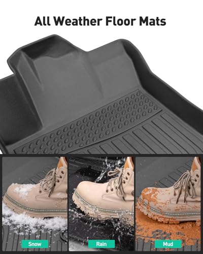 Floor Mats for Nissan Rogue 2026 2025 2024 2023 2022 2021 Accessories, All Weather Protection Heavy Duty Car Floor Liners, Full Coverage TPE Rubber Cargo Mats with Backrest Protectors (Not for Sport)