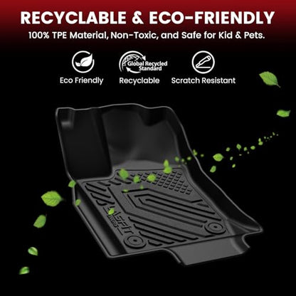 LASFIT Floor Mats&Trunk Mat&Backrest Mats for Dodge Durango 2013-2026, Fit 2nd Row Bench Seat(7seats), Not for 2nd Row Bucket Seat(6seats/5 Seats), All Weather TPE Custom Fit Cargo Liner, Black - style: 7) Durango 7 Seats | 2013-2026 | Floor Mats Full Set