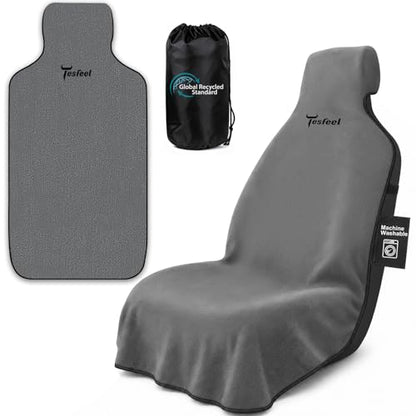 600g Ultra-Thick Car Seat Cover Towel,Heavy-Duty Absorbent Terry Cloth Sweat Protector for Gym,Beach&Athletes,Eco-Friendly Universal Fit for Sedans,SUV&Trucks,Non-Slip Machine Washable-Gray