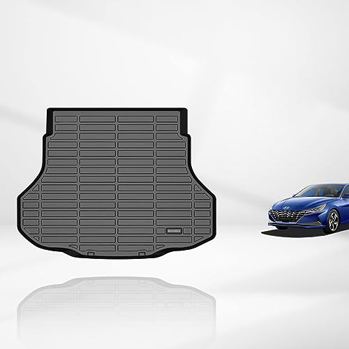 KELCSEECS® Floor Mats & Cargo Liner Custom for Hyundai Elantra & Elantra N 2021-2026,All Weather Protection TPE Floor Liners Front& Rear Row Full Set Elantra Accessories Black - style: 1) For 2021-2026 Elantra Full Set