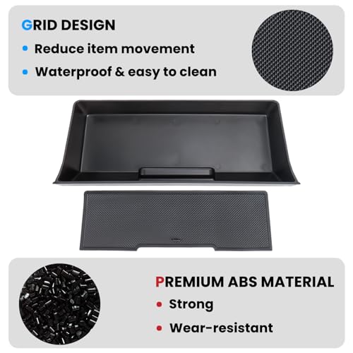 Glove Box Organizer Compatible with 2022-2026 Ford F150 STX XL/2023-2025 Lightning Pro/2025 Lightning XLT Passenger Side Glove Box Insert Storage Tray Interior Accessories