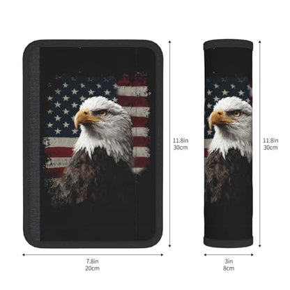 American Flag Steering Wheel Cover Elastic Non-Slip Car Steering Wheel Covers with Seat Belt Shoulder Pad for Women Men - color: American Flag