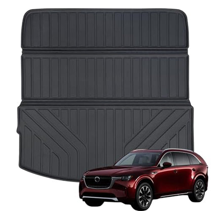 Large Cargo Liners Custom Fit 2024 2025 for Mazda CX90 CX 90 TPE All Weather Trunk Mat Accessories, Waterproof Rear Cargo Mat Easy to Clean for 2024 Mazda CX-90-Black - size: 2024 2025|For Mazda CX90|Cargo Mats