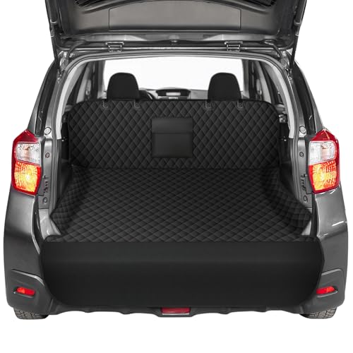 NECKORY SUV Cargo Liner for Dogs - Waterproof Dog Car Seat Cover Mat for SUVs, Sedans, Vans & Trunks with Non-Slip Bumper Flap Protector, Scratchproof Large Size Universal Fit, Black - color: Black