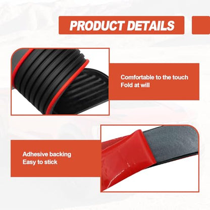 4 Pieces Universal Car Door Sill Protectors Anti Scratch and Waterproof Door Edge Guards for Car Truck SUV PVC Threshold Protector Cover Black with Red Edge