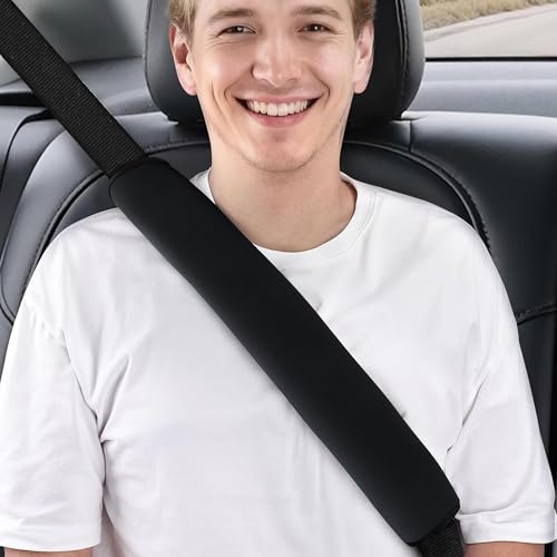 Extra Long Car Seat Belt Cover, 20.47 inch Waterproof Seatbelt Shoulder Pad for Comfortable Driving, Soft Seatbelt Strap Covers Strap for Adults Kids Women & Men, Machine Washable, Black - color: Black, size: 19.5in-1Pcs
