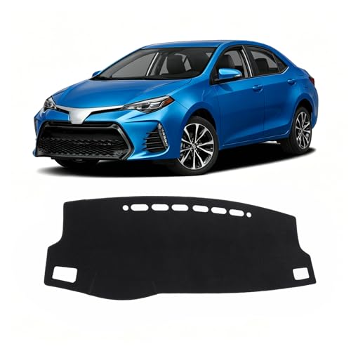 KUST Black Dash Cover for Toyota Corolla 2014-2017 2018 Left Hand Driving Dashboard Cover Non-Slip Center Console Dash Cover Interior Accessories for Corolla Custom Fit Dash Mat No Glare - size: 56''×21.2'' (Toyota Corolla 14-18)
