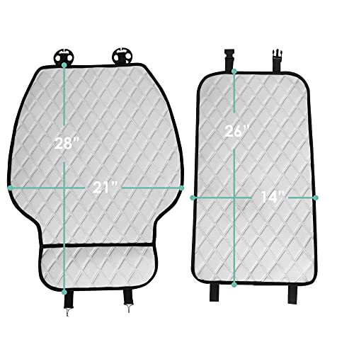FH Group Car Seat Cushion – Neosupreme Single Front Seat Cover with Front Pockets, Airbag Compatible, Universal Fit Car Seat Cushion for Driver or Passenger Seat, SUV, Truck, Sedan & Van – White - color: White, style: Front