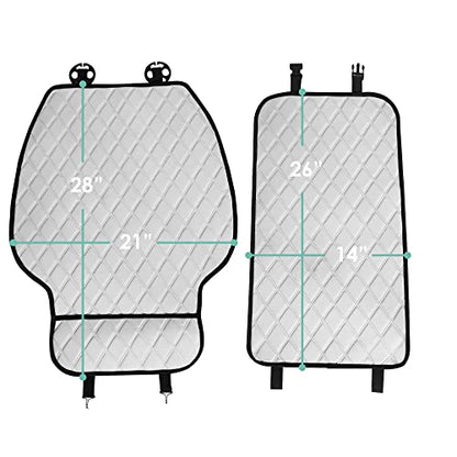 FH Group Car Seat Cushion – Neosupreme Single Front Seat Cover with Front Pockets, Airbag Compatible, Universal Fit Car Seat Cushion for Driver or Passenger Seat, SUV, Truck, Sedan & Van – White - color: White, style: Front
