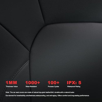 TTX LIGHTING Seat Covers for Toyota Camry 2025 2026,Full Set Waterproof Faux Leather Airbag Compatible Seat Covers Custom Fit Camry Full Wrap Black - size: 4.Camry 2025-2026 5 Seat Full Set