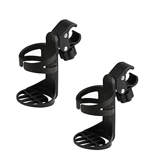 Accmor Stroller Cup Holder, Universal Cup Holder for Uppababy, Nuna, Doona Strollers, Large Bottles 360 ° Rotatable Bottle Holder for Stroller, Wheelchair, Walker, Scooter - size: 2 pack