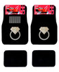 ALLBrand Universal Fit FrontRear 4-Piece Full Set Crystal Bling Rhinestone Design Studded Carpet Car SUV Truck Floor Mats (Diamond Ring-Black), KAM - color: Diamond Ring-Black
