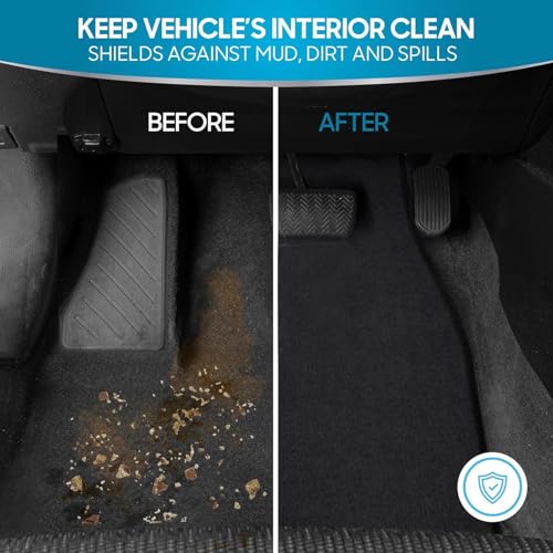 Mythoria Custom Fit Car Floor Mats Fit for Chevy/Chevrolet Malibu 2016 2017 2018 2019 2020 2021 2022 2023 2024, Waterproof Velour Carpet Full Set, All-Weather Protection, Anti-Slip Backing, Odorless,