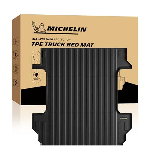 MICHELIN Truck Bed Mat for 2019-2026 Chevy Silverado/GMC Sierra 1500 5.8 FT / 69.9" Only (Not Fit Optional CarbonPro Bed), All-Weather Truck Bed Liner, Custom Fit, Durable TPE Bedliner, Non-Slip - size: 2) Silverado/Sierra 1500 | 19-26 | 5.8 FT