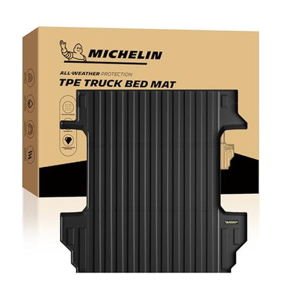 MICHELIN Truck Bed Mat for 2019-2026 Chevy Silverado/GMC Sierra 1500 5.8 FT / 69.9" Only (Not Fit Optional CarbonPro Bed), All-Weather Truck Bed Liner, Custom Fit, Durable TPE Bedliner, Non-Slip - size: 2) Silverado/Sierra 1500 | 19-26 | 5.8 FT