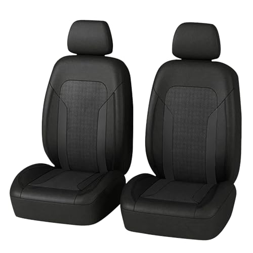 4PCS Cooling Car Seat Covers,Breathable Front Seat Covers with Mesh Construction and Foam Padding,Car Seat Protector to Reduce Back Sweating,Universal Car Interior for Car SUV (Black) - color: Black