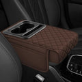 Hovom Car Center Console Cover, 13.39"×7.87"×2.76" Leather Armrest Cover for Cars, Memory Foam Armrest Pillow with Pocket, Cup Holder & Phone Slot, Universal Vehicle Arm Rest Cushion Pad (Coffee) - color: Coffee