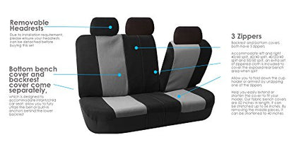 FH Group Full Set Cloth Car Seat Covers - Universal Fit,1-Piece Front Seat Covers, Airbag Compatible, Split Bench Rear Seat Cover, Washable Seat Cover for SUV Hunting