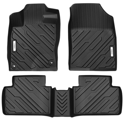 Floor Mats Compatible with 2016-2021 Honda Civic Coupe Sedan Type R & 2017-2021 Honda Civic Hatchback, 1st & 2nd Row 3pcs, Black TPE All-Weather Protection Floor Liners Floor Mats for Cars - size: Honda, style: 16-21 Honda Civic