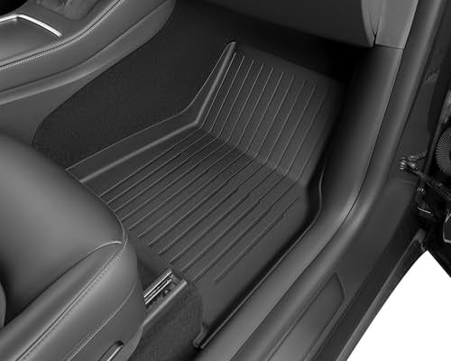 SUPER LINER Tesla Model Y Floor Mats 2021-2024 | Custom Fit All-Weather 9-Piece Set TPE Material |Full Coverage Floor Mats Back Seat Protector, Cargo Liner, Trunk & Interior Accessories - size: For Model Y 2021-2024*9pcs