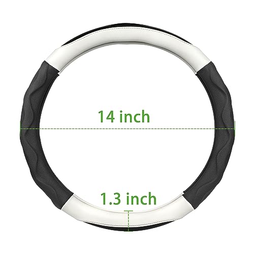 10L0L Golf Cart Steering Wheel Cover for Yamaha, Club Car DS & Precedent 1981-up, 14 Inch Black White - color: Black white