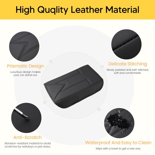 Shademax Center Console Cover for Tesla Model Y Juniper 2025-2026 / Model 3 Highland 2024-2026 Armrest Cushion Pad Arm Rest Cover Leather Console Lids Protector for Model Y Juniper Accessories - size: For Model Y Juniper 25-26 / 3 Highland 24-26