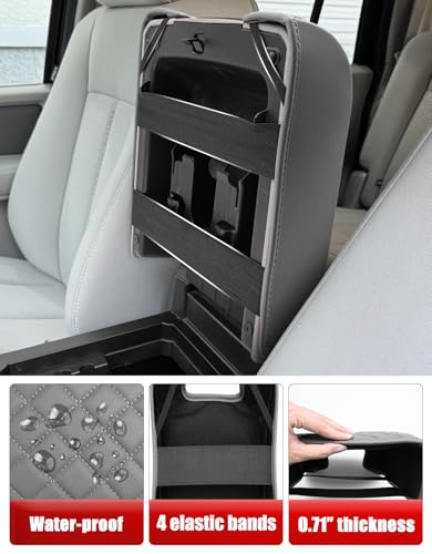 KBH Center Console Armrest Cover for F150 2004-2014, Ford Expedition 2007-2017, Lincoln Mark LT 2006-2008, Middle Console Protector, Vinyl Leather Trim, Gray (Fits Bucket Seat Console Only) - size: Bucket Seat, 2004-2014 F150 etc., Gray