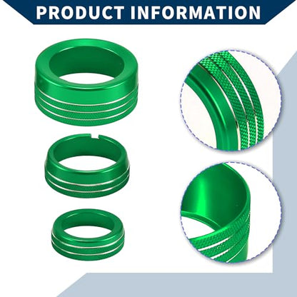 AC Air Conditioner Gear Shift Headlight Media Control Switch Knob Cover for Dodge for RAM 13-17 / Interior Trim/Stylish Aluminum Alloy / 5 Pcs Green - color: Green