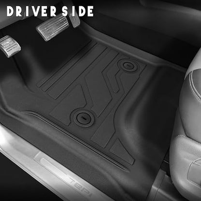 KARPAL Floor Mats for 2014-2018 Chevy Silverado & GMC Sierra 1500 Crew Cab, 2015-2019 Silverado/Sierra 2500/3500 Crew Cab(Footwell Cvg), All-Weather TPE Custom Fit Floor Liners Car Accessories - style: 2014-2019 | For Chevy Silverado Crew Cab| 1st & 2nd R