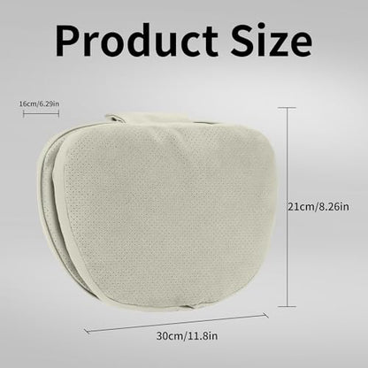 Car Headrest Pillow for Driving, Dual-Sided Leather Design Neck Pillow, Breathable Softness Neck Support, Universal Fit Head Rest Travel Pillow, Off White (Beige), 1 Pack - color: Off White (Light Gray)