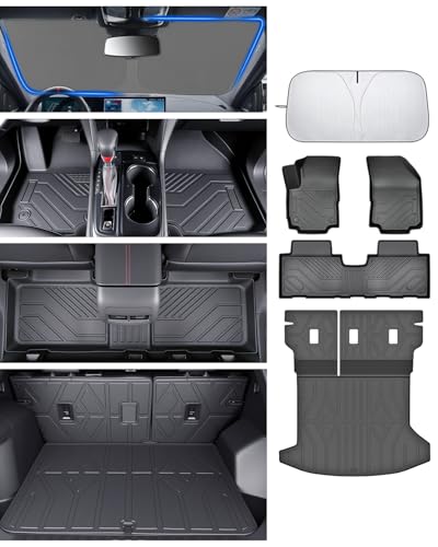 Floor Mats for Chevy Equinox 2025-2026/GMC Terrain (Not for EV),All Weather Protection Custom Floor Mats Trunk Cargo and Car Windshield Cover Set for Chevy Equinox Accessories - size: Chevy Equinox 2025-2026