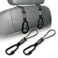 Car Seat Back Hooks 2 Pack - Heavy Duty Rope & Metal Buckle Car Hangers, No Wobble Multi-Purpose Organizer for Grocery Bags, Backpacks, Umbrellas, Trash Bags (Fit Most Vehicles) Black - color: Black