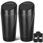 Car Trash Can, 2 Packs Mini Car Trash Bin with Lid, Leakproof Cup Holder Car Garbage Can with 60 Trash Bags, Vehicle Front Back Seat Organizers and Storage for Car, Home, Office, Black - color: Black