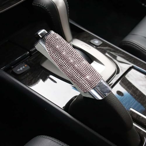 Car Handbrake Covers Torcarvh Crystal Diamond Handbrake Decorative Cover Anti Scratch Auto Gear Shift Collars Self Adhesive Handbrakes Protective Accessories (Gold) - color: Gold