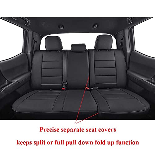 EKR Tacoma Leather Car Seat Covers Custom Fit for Toyota Tacoma 2012 2013 2014 2015 (Regular Seats) - Truck Seat Covers Full Set,Faux Leather(Black) - color: Leather (Black), size: 2012-2015 Tacoma Full Set (Regular Seats)
