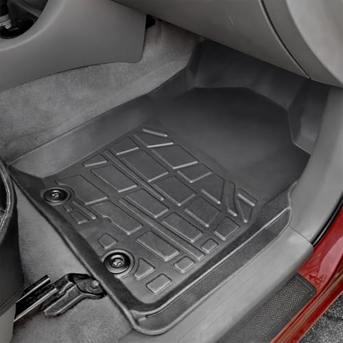 KARPAL Floor Mats Fit for Toyota Tacoma 2005-2015 Double Cab (Footwell Coverage), Custom Fit All Weather TPE Floor Liners, 1st & 2nd Row Mat, Tacoma Accessories - style: 2005-2015 | For Toyota Tacoma Double Cab | 1st & 2nd Row
