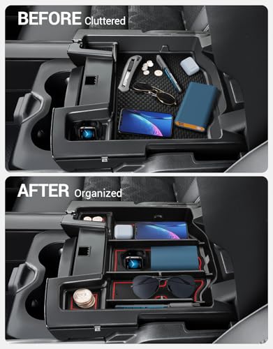 Center Console Organizer Tray for Dodge RAM 1500 2500 3500 Armrest Storage Box Accessories 2026 2025 2024 2023 2022 2021 2020 2019 - size: Center Console Organizer