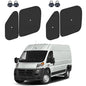 Front Side Window Sun Shade for 2014-2025 Dodge RAM ProMaster Full Size Cargo Van, Foldable Window Sunshade Sun Visor Protector, Side Window Shades Sun Shield Blocks UV Rays Heat, Pack of 4 - size: Silver & Black-Fit 2014-2025 Dodge RAM ProMaster