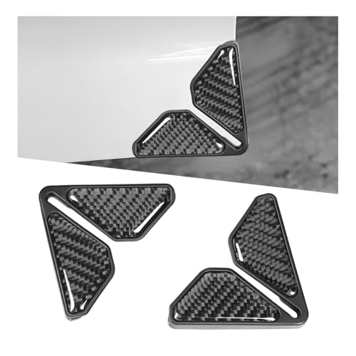 2 PCS Car Door Corner Protector Edge Guards, Carbon Fiber Anti-Collision Auto Doors Edge Protective Cover, Anti-Scratch Front Door Corner Decorative Sticker for Cars Trucks SUVs (Black) - color: Black