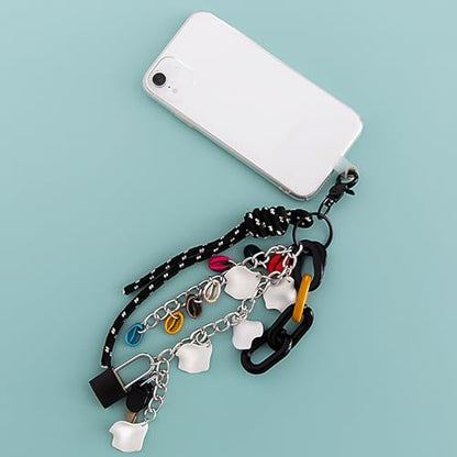 Multi Functional Y2K Black Key Chain Charms Decorative Car Key Chain Pendant Shells Purse Charms Women Cute Keychain Clip Aesthetic Accessories