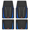 Rubbermaid Car Floor Mats Full Set – Premium All-Weather Car Mat with Brushed Aluminum Inserts, Universal Trim-to-Fit Design, Anti-Slip Backing for Cars, SUVs, Trucks, and Vans - color: Blue