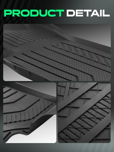 YHTAUTO Floor Mats & Cargo Mat Compatible with Hyundai Elantra 2021-2026 (Not Hybrid), TPE Floor Liners All-Weather Protection Custom Fit, 1st & 2nd Row & Trunk Mat, Set of 4